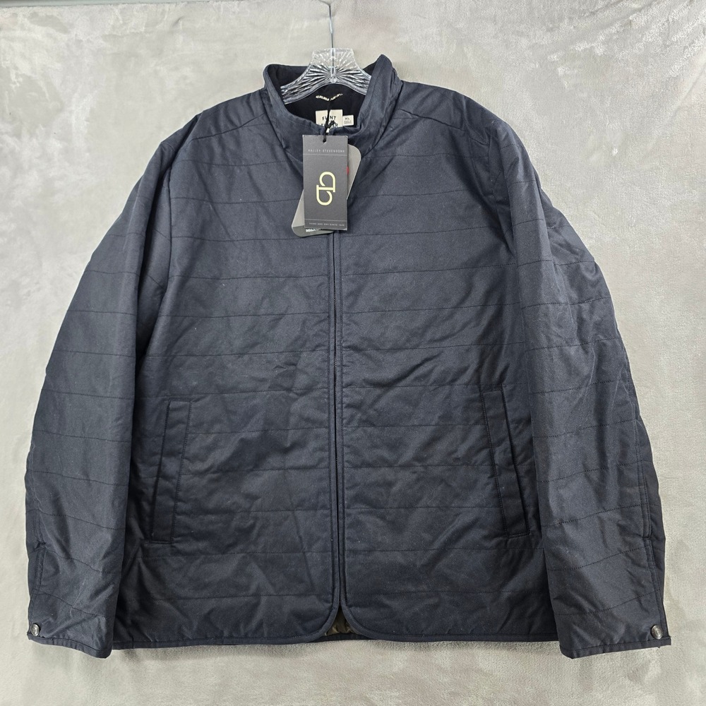 Flint and Tinder York Quilted Waxed Shirt Jacket Mens XL Black Halley Stevensons